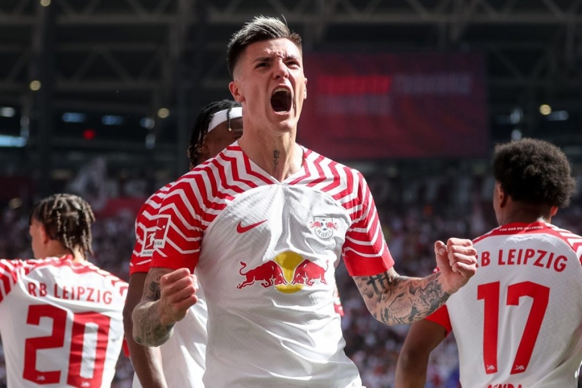 Šeško z dvema goloma pomagal Leipzigu do visoke zmage 