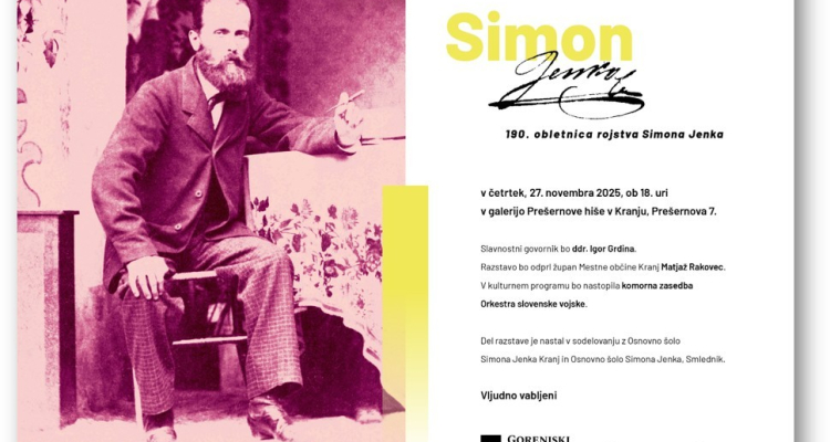Razstava o življenju Simona Jenka ob 190. obletnici njegovega rojstva